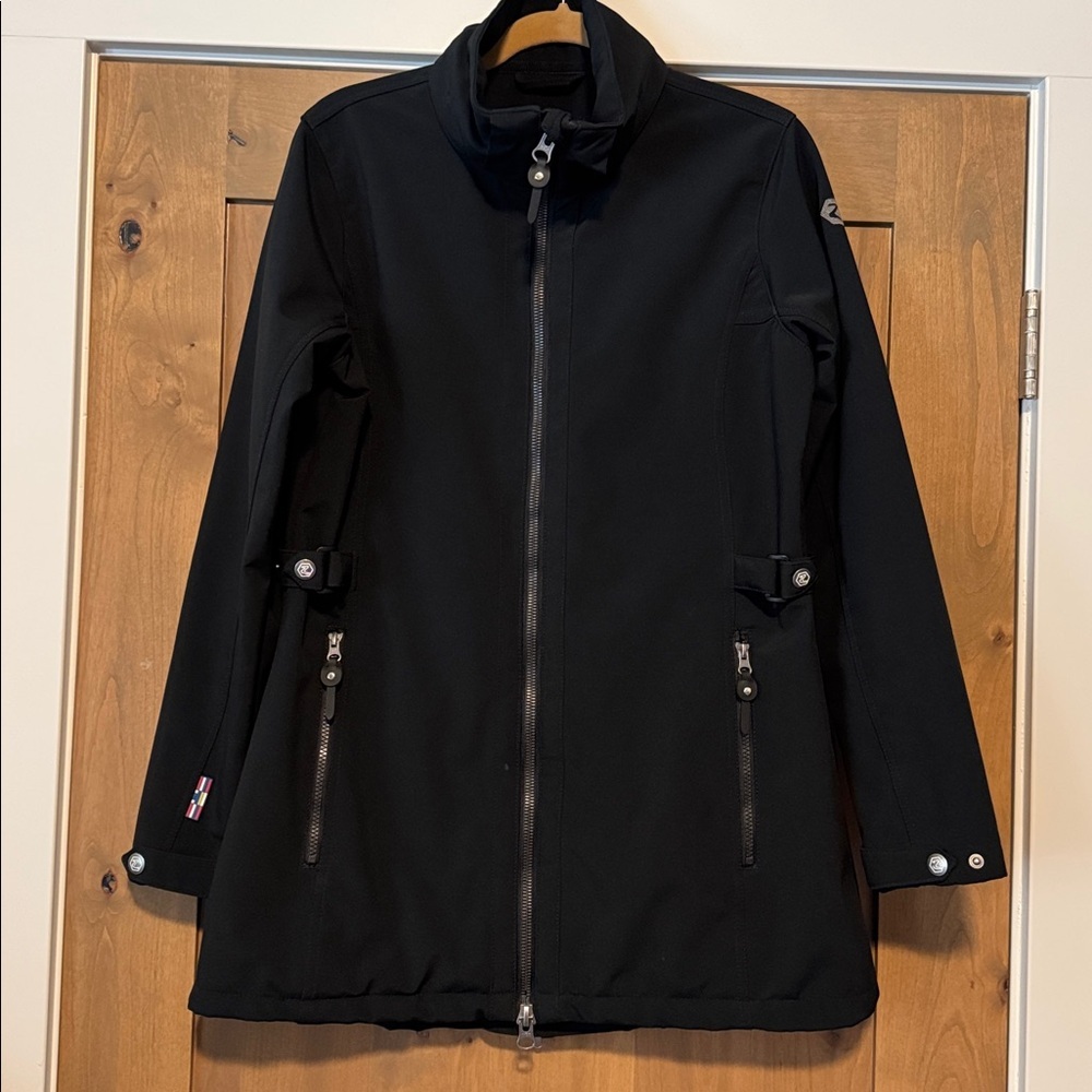 Horze Freya Long Riding Jacket Womens L Black fleece lined soft shell equestrian